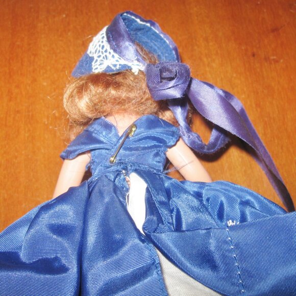 Vintage Doll Nancy Ann Story Book Doll w Royal Blue Dress and Matching Bonnet - Picture 8 of 12